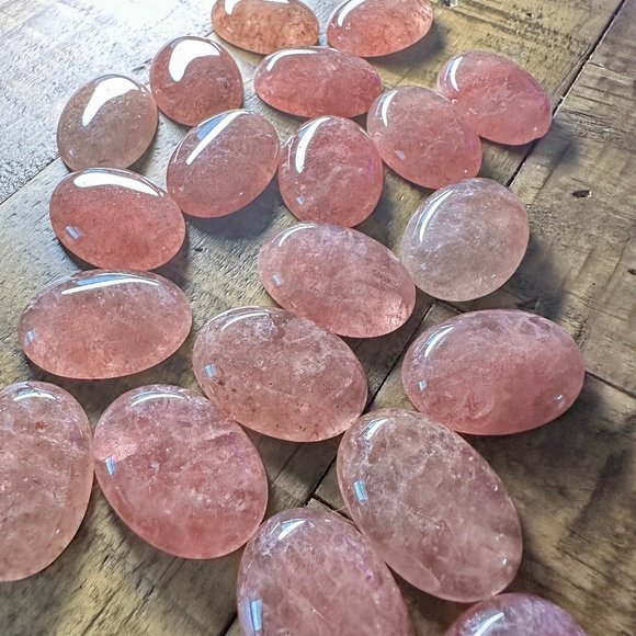 Hand Crafted Other - 25mm Strawberry Quartz Cabochons